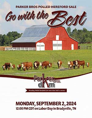 Parker Brothers Polled Hereford Sale ad