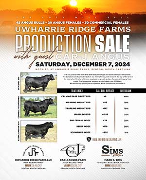 Uwharrie Ridge Farms Production Sale ad