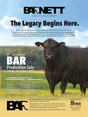Barnett Angus Ranches Produciton Sale Ad